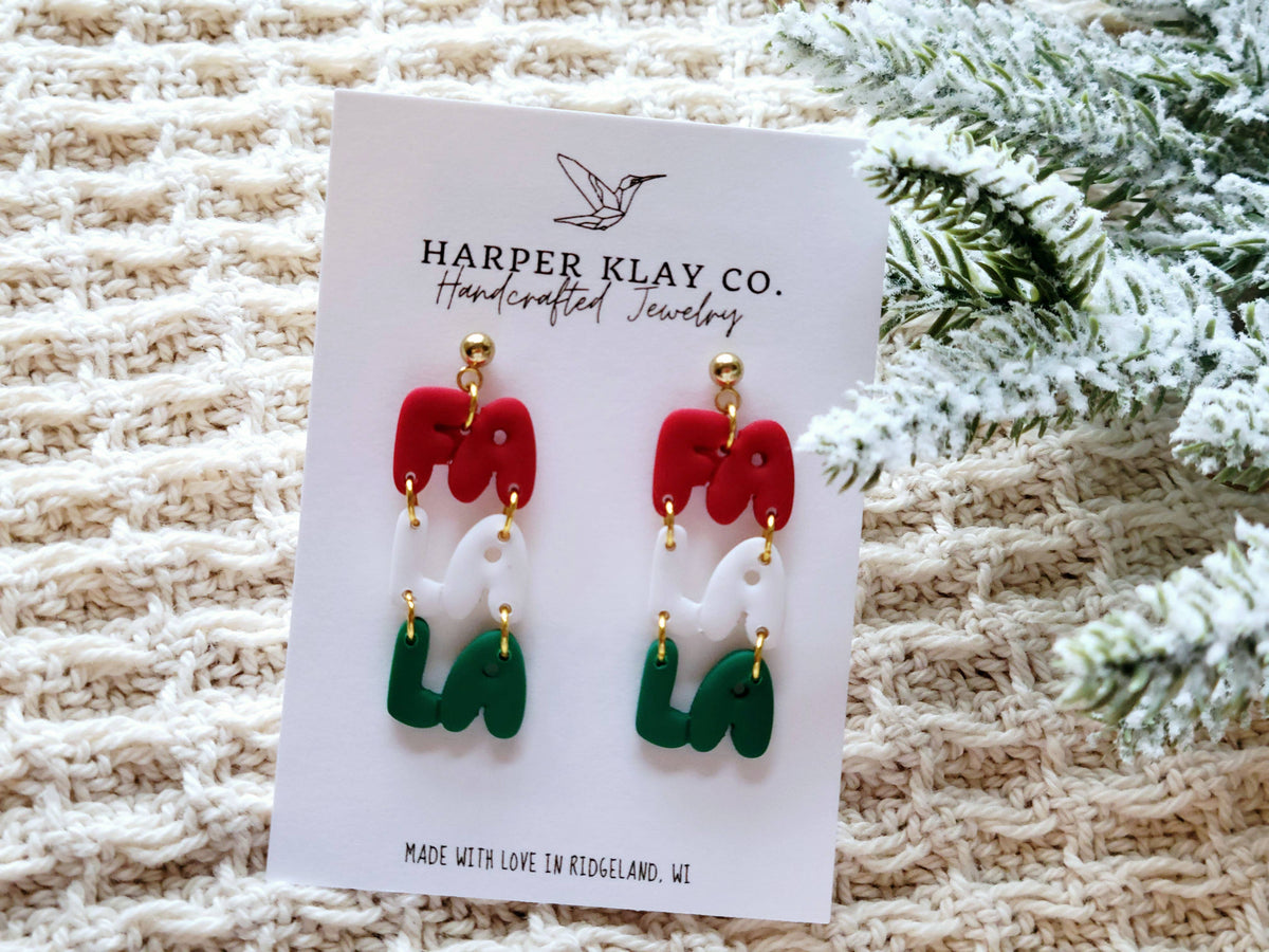 The Fa La La Set- Polymer Clay Christmas Earrings