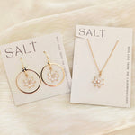 CRYSTAL FLOWER HOOP EARRINGS | gold | sparkly earrings - Savedra James