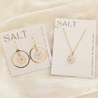 CRYSTAL FLOWER HOOP EARRINGS | gold | sparkly earrings