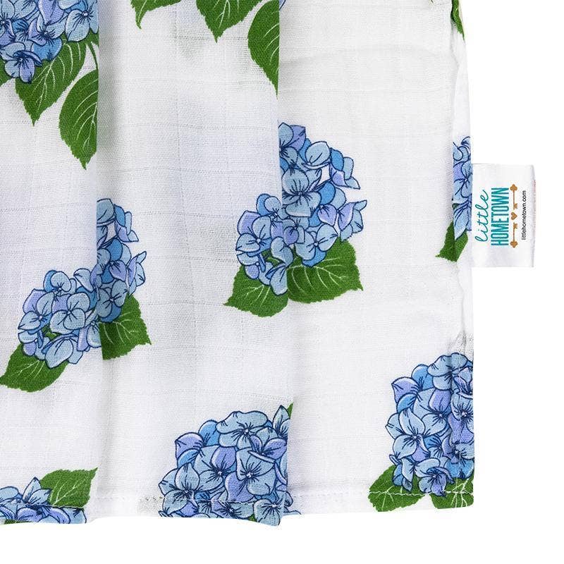 Hydrangeas Baby Muslin Swaddle Receiving Blanket - Savedra James