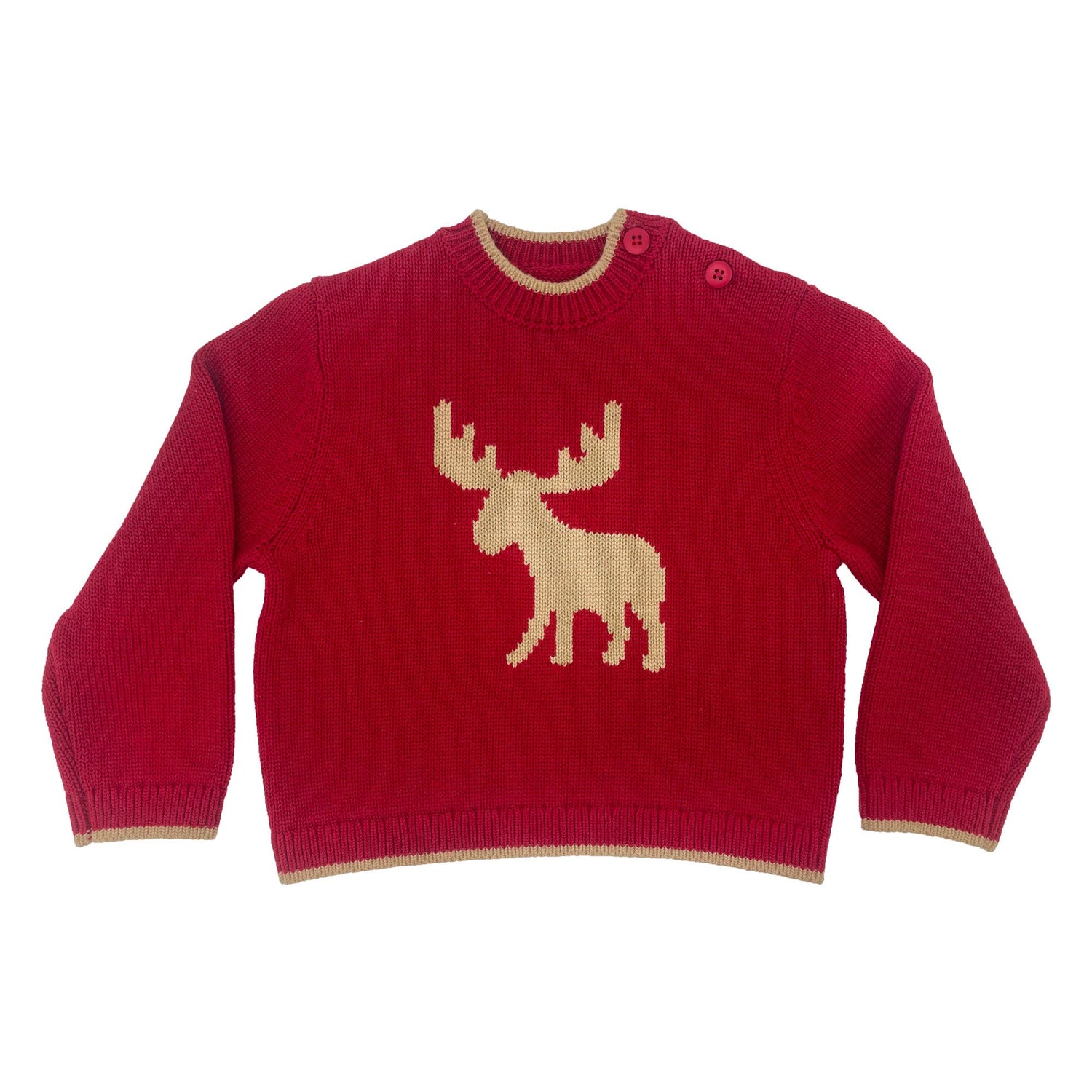 Moose Intarsia Knit Sweater