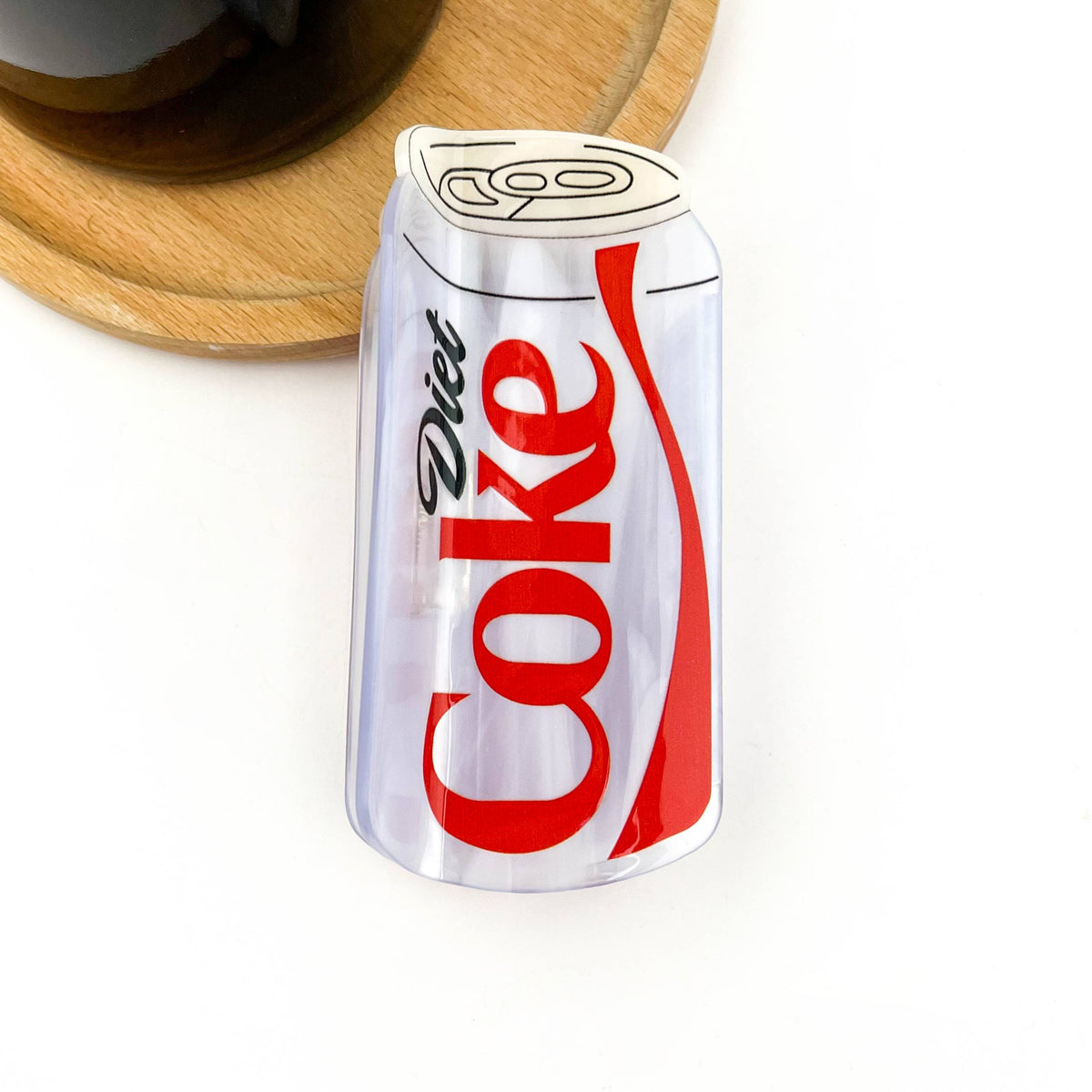 Diet Cola Hair Claw Clip shaped like a soda can, adding fun and charm to hairstyles with its playful design.