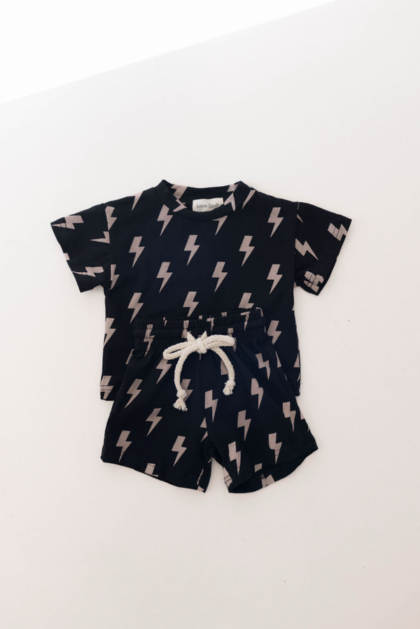 Short Set | Black Lightning