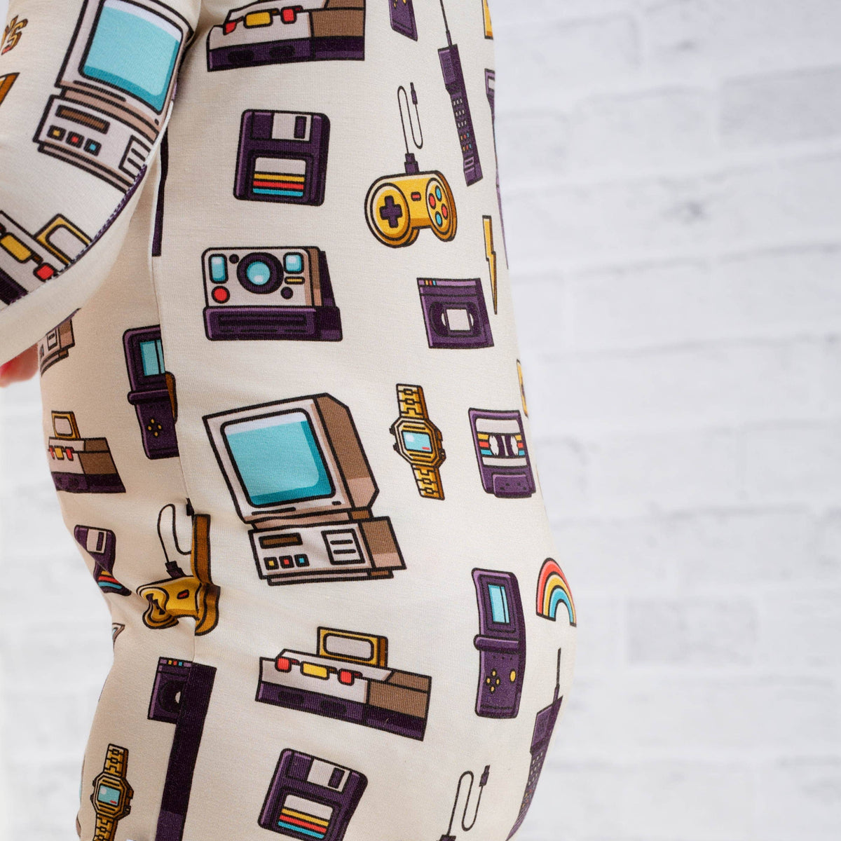 90's Retro Baby Bamboo Zipper Romper Pajamas