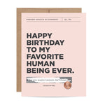 favorite human being card
