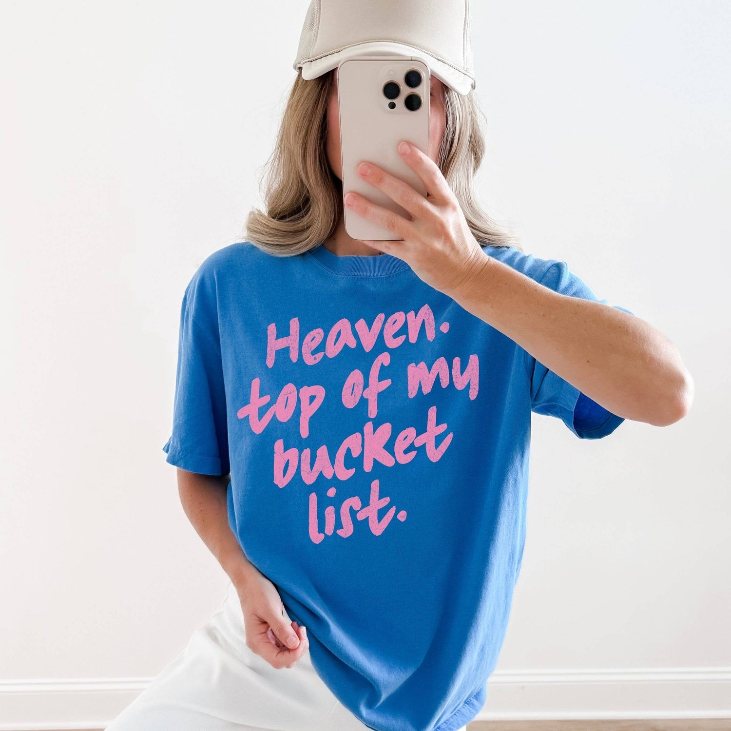 Heaven Top of My Bucket List Pink Graphic Tee -