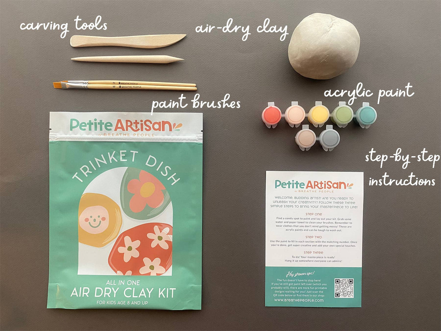 Kids DIY Clay Kit — Make and Paint Your Own Trinket Dishes