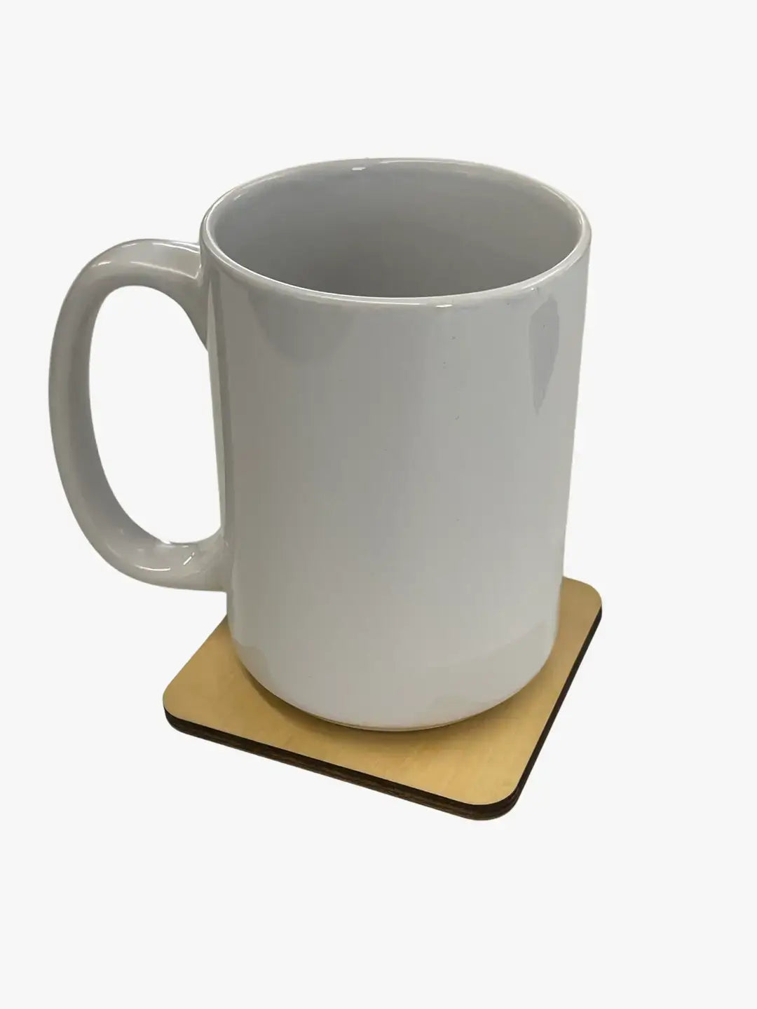 funny refrigerator magnet as a coaster under a coffee mug
