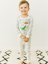 Dinosaur Coloring Pajamas 2 piece set made from Bamboo