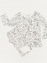 Mermaid Coloring Pajamas 2 piece set made from Bamboo