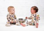 90's Retro Baby Bamboo Zipper Romper Pajamas - Savedra James