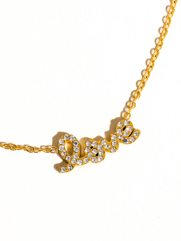 LOVE 18K Gold Non-Tarnish Love Letter Necklace