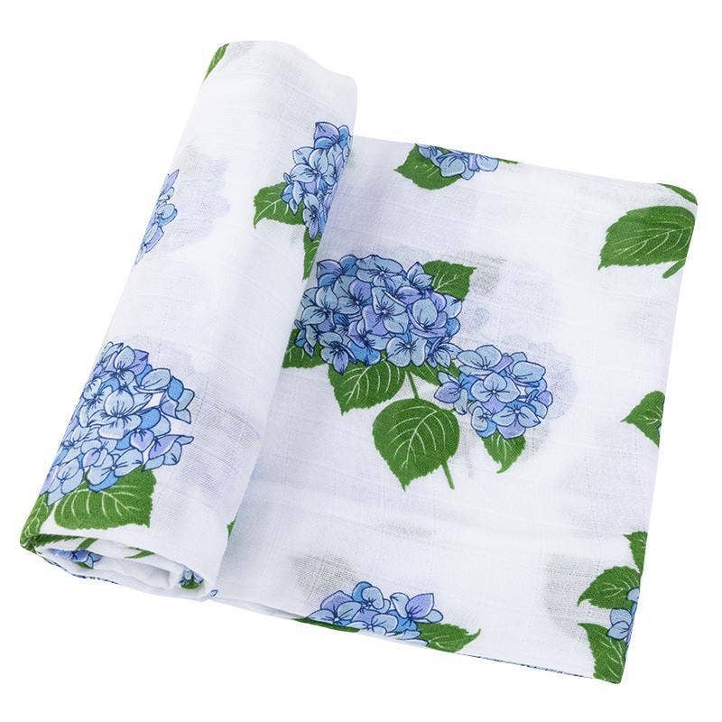Hydrangeas Baby Muslin Swaddle Receiving Blanket - Savedra James