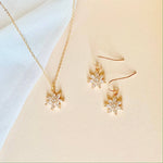CRYSTAL FLOWER EARRINGS | gold | diamond flower earrings - Savedra James