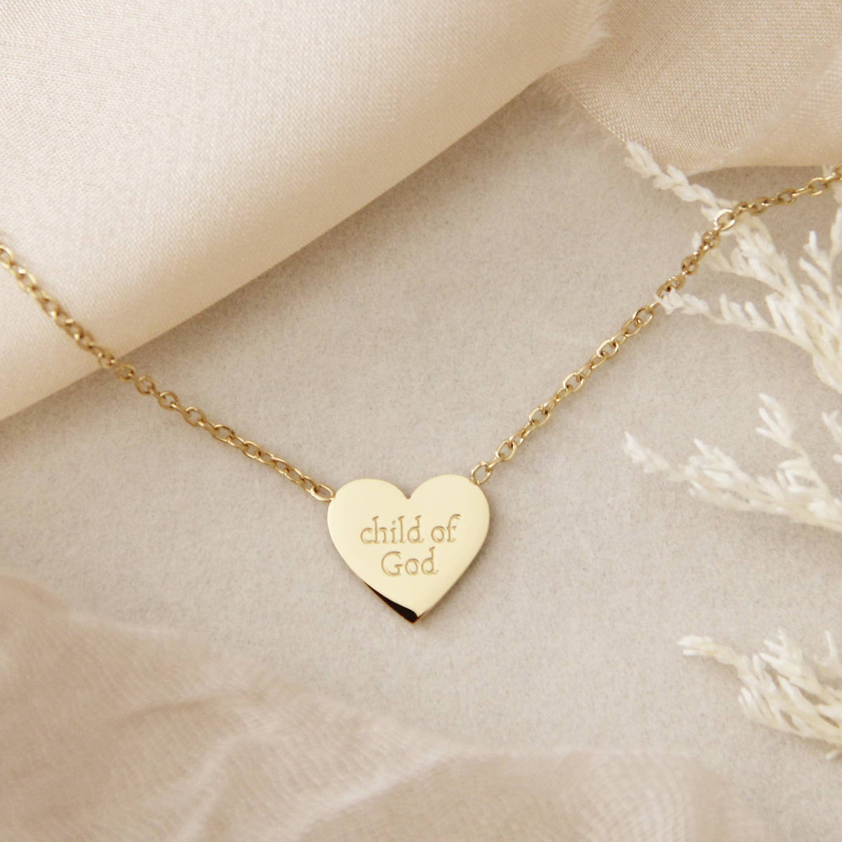 Child of God Chosen Heart Necklace, Ephesians 1:4-5 - Savedra James