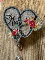 Badge Reel Glitter Nurse Stethoscope - Savedra James
