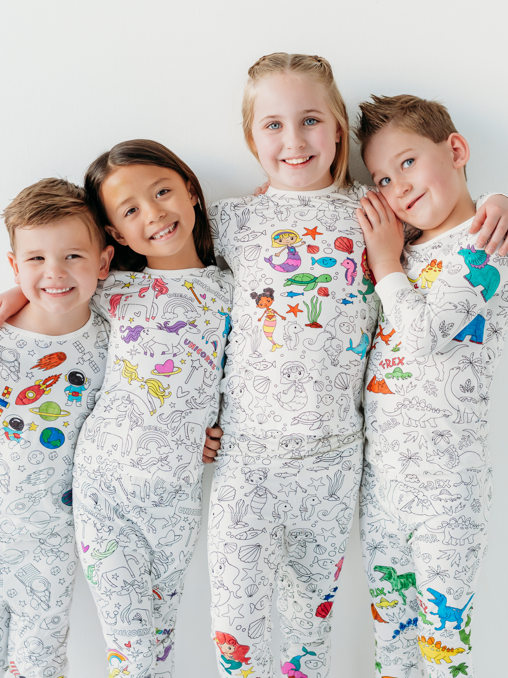 Mermaid Coloring Pajamas 2 piece set made from Bamboo - Savedra James