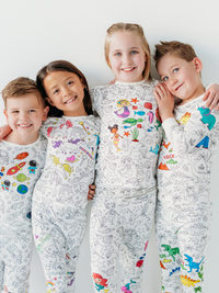 Mermaid Coloring Pajamas 2 piece set made from Bamboo