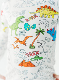 Dinosaur Coloring Pajamas 2 piece set made from Bamboo