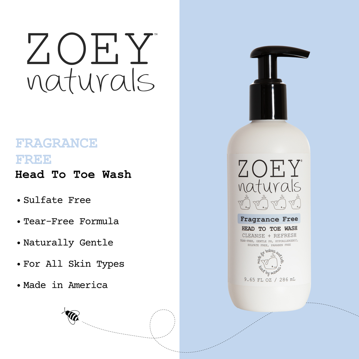 Fragrance Free Head To Toe Wash - 9.65oz