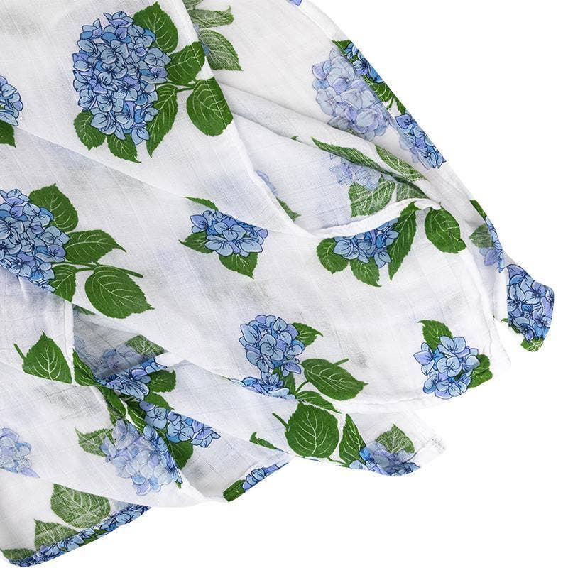 Hydrangeas Baby Muslin Swaddle Receiving Blanket - Savedra James