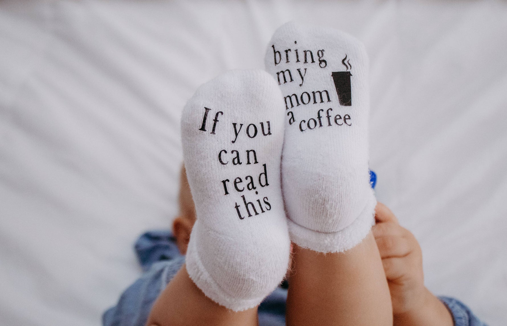 If you can read this Bring My Mom a Coffee® Baby Socks Gifts - Savedra James