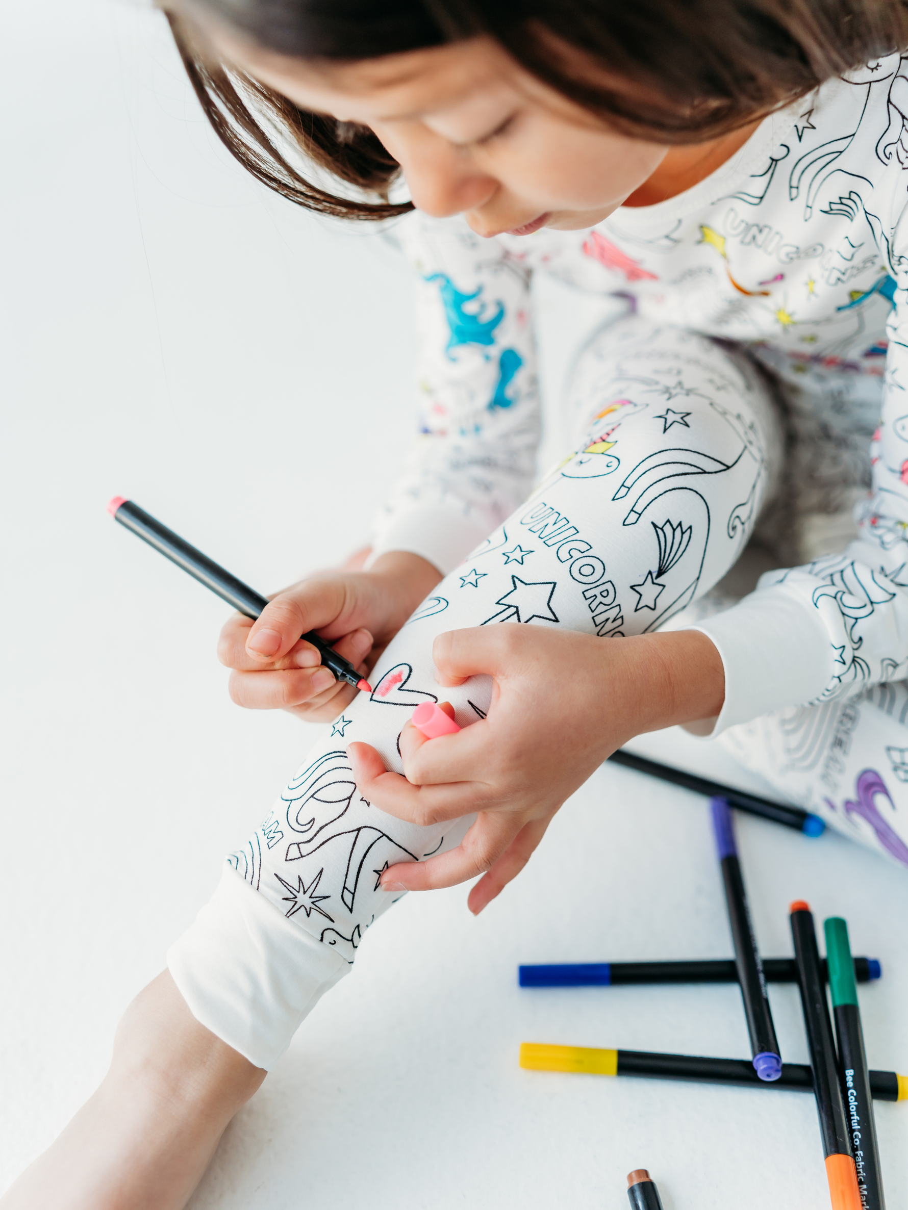 Unicorn Coloring Pajamas 2 piece set made from Bamboo - Savedra James