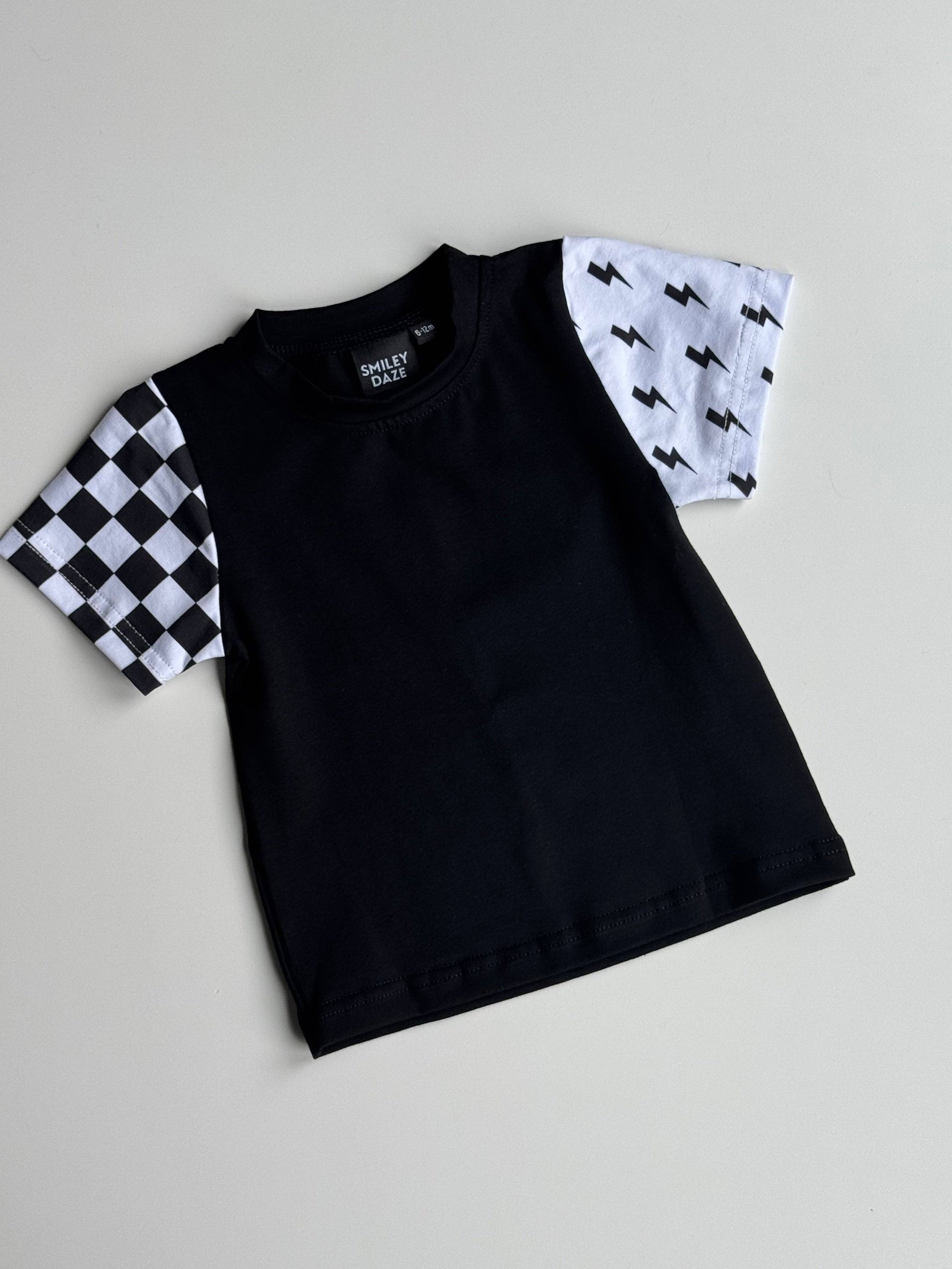 RAD • CHECKERED + BOLTS • TEE - Savedra James