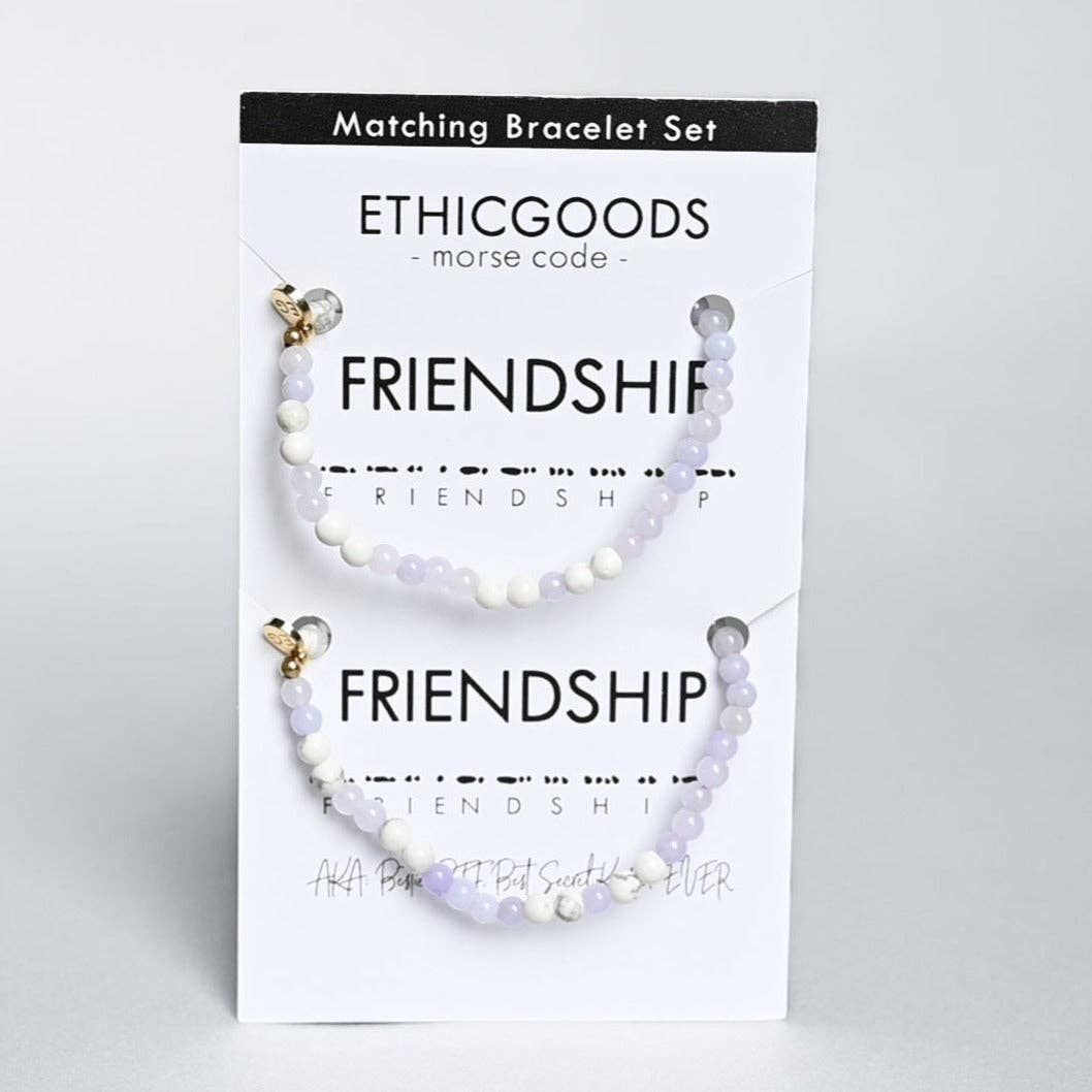 Morse Code Friendship Matching Set Beaded Bracelet - Savedra James