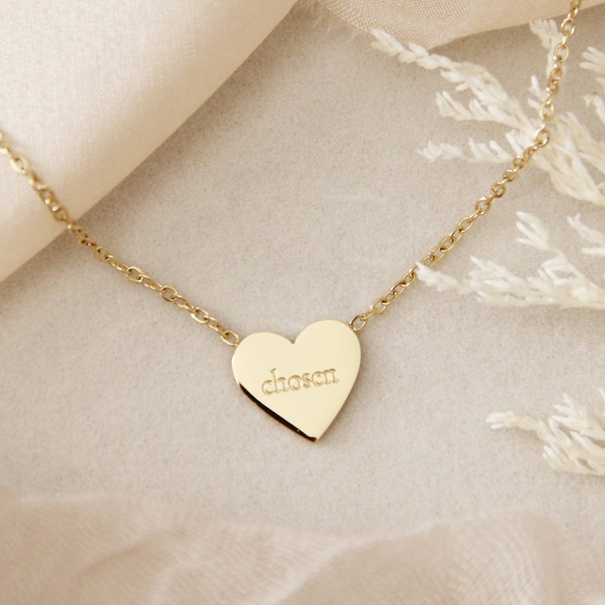 Child of God Chosen Heart Necklace, Ephesians 1:4-5 - Savedra James