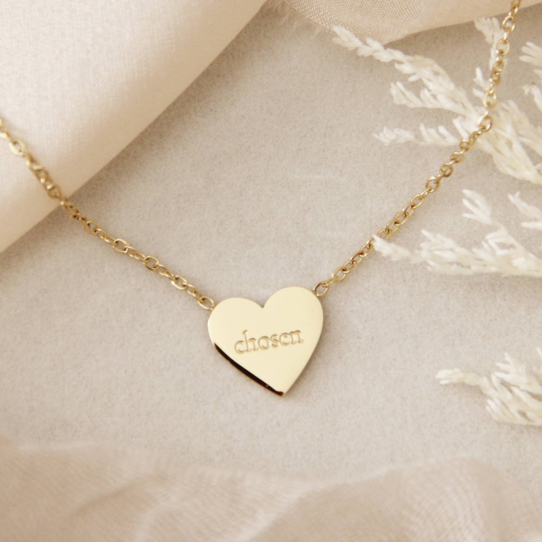 Child of God Chosen Heart Necklace, Ephesians 1:4-5 - Savedra James