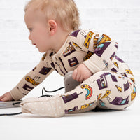 90's Retro Baby Bamboo Zipper Romper Pajamas