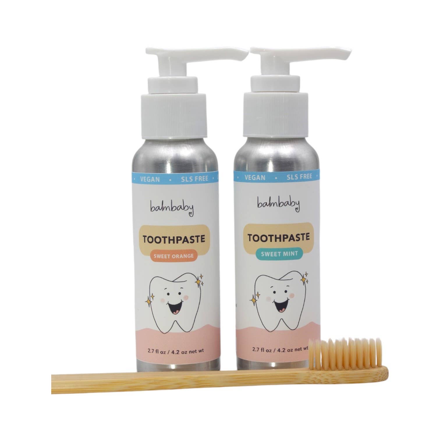 Natural baby toothpaste in safe, non toxic packaging for infants and toddlers