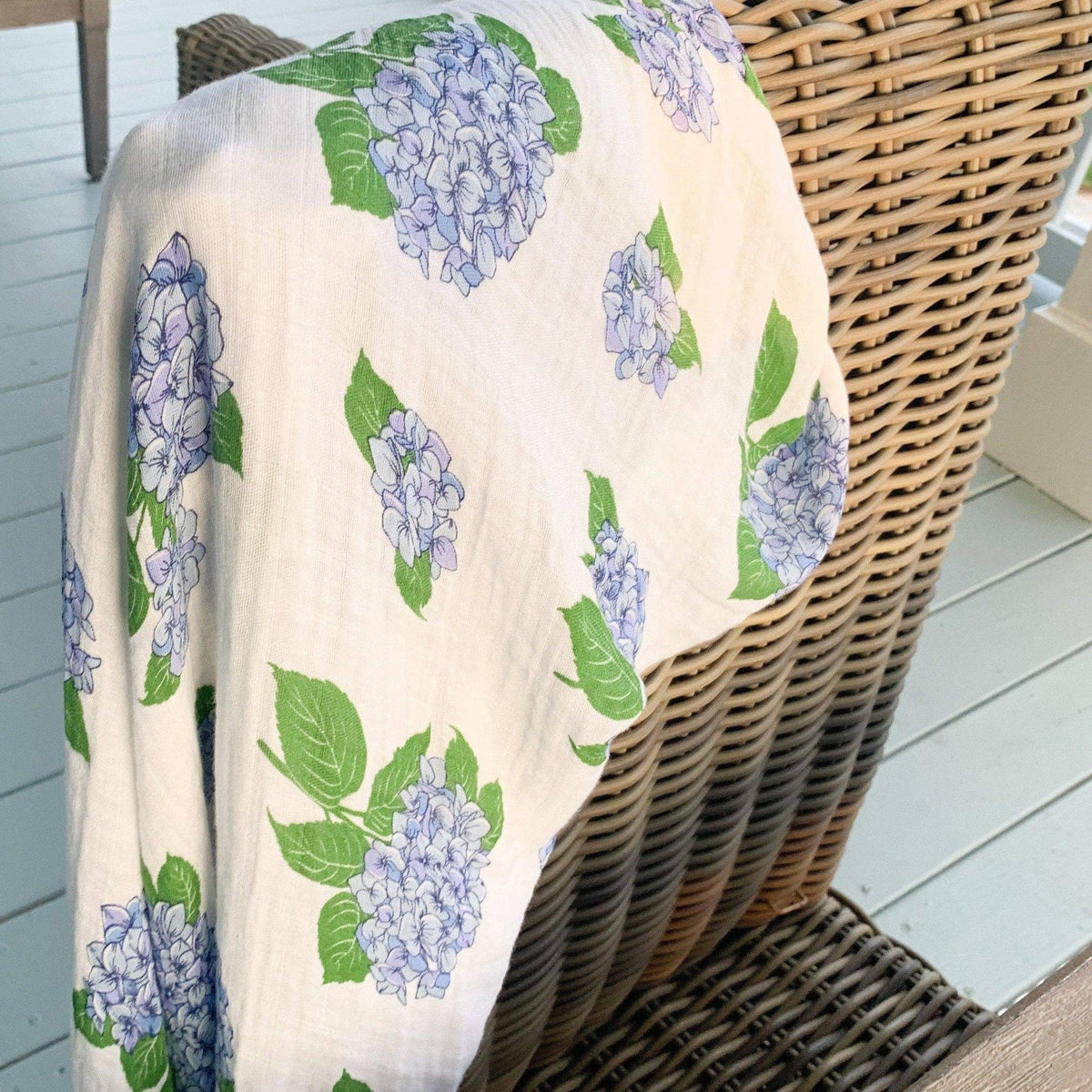 Hydrangeas Baby Muslin Swaddle Receiving Blanket