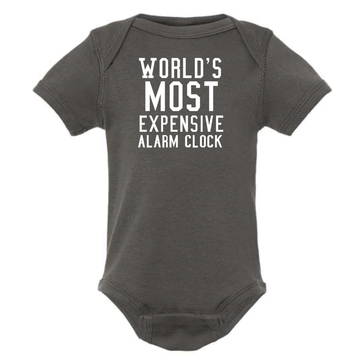 WORLD'S MOST EXPENSIVE ALARM CLOCK BABY ONESIE
