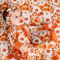 Falling For Florals Ruffle Romper Baby Bamboo Pajamas