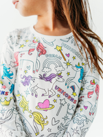 Unicorn Coloring Pajamas 2 piece set made from Bamboo - Savedra James