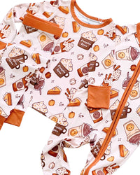 Holiday Bamboo Baby Clothing Zip Romper | Pumpkin Spice