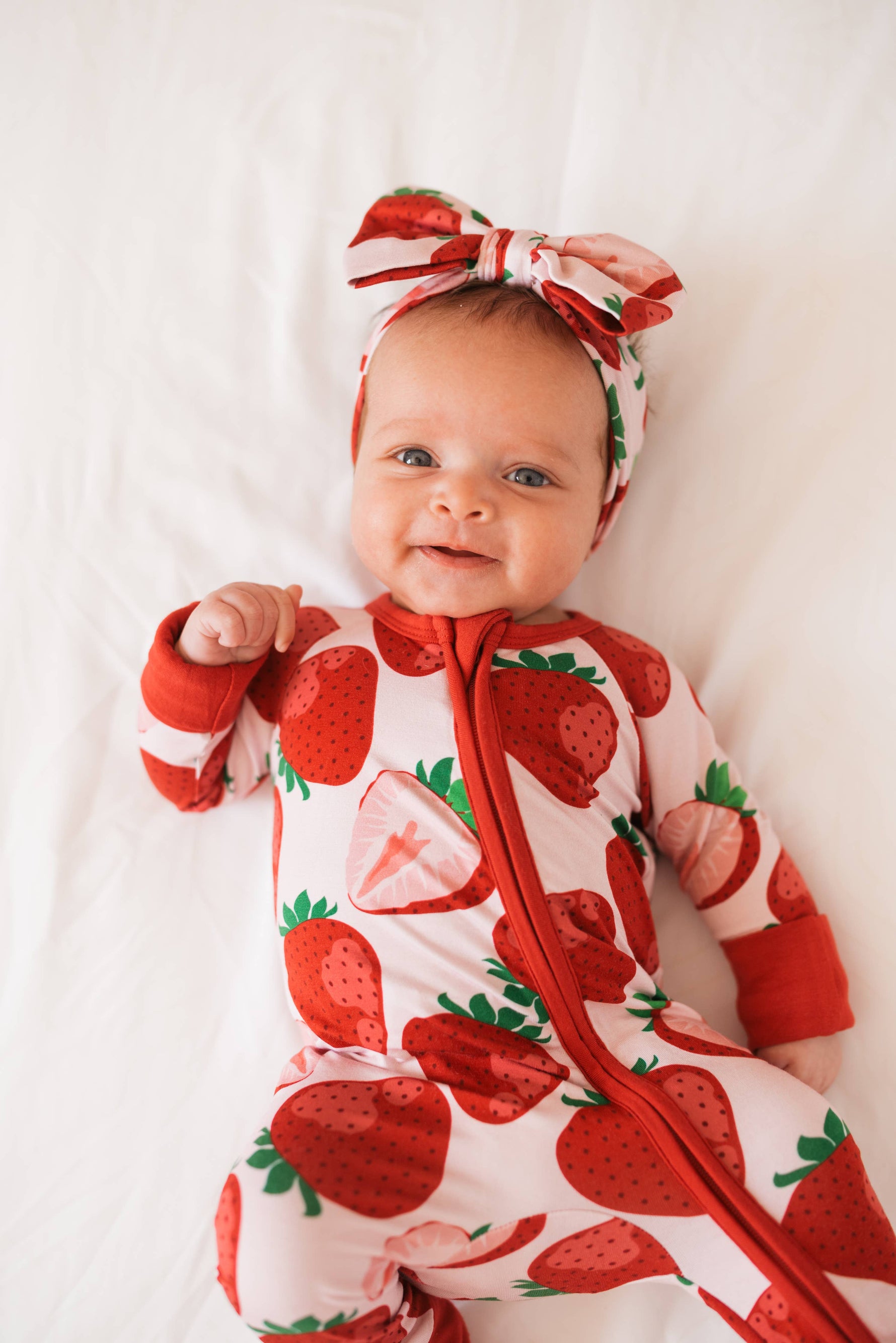 Berry Sweet Baby Bamboo Zipper Romper Pajamas - Savedra James