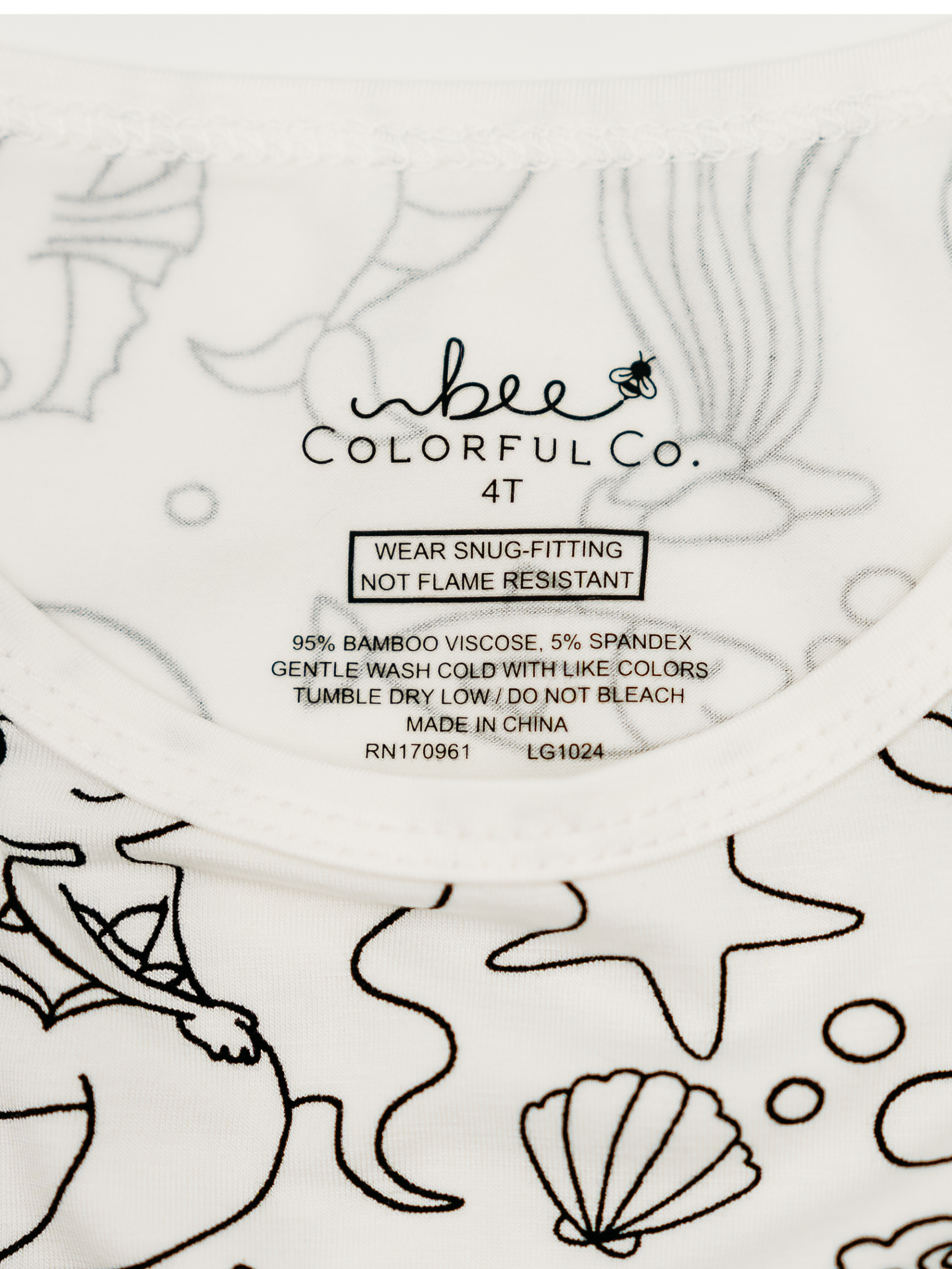 Mermaid Coloring Pajamas 2 piece set made from Bamboo - Savedra James