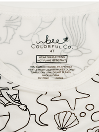 Mermaid Coloring Pajamas 2 piece set made from Bamboo