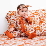 Falling For Florals Ruffle Romper Baby Bamboo Pajamas - Savedra James