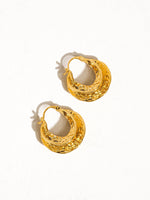 Winfred 18K Gold Swirl Hoop Earring - Savedra James
