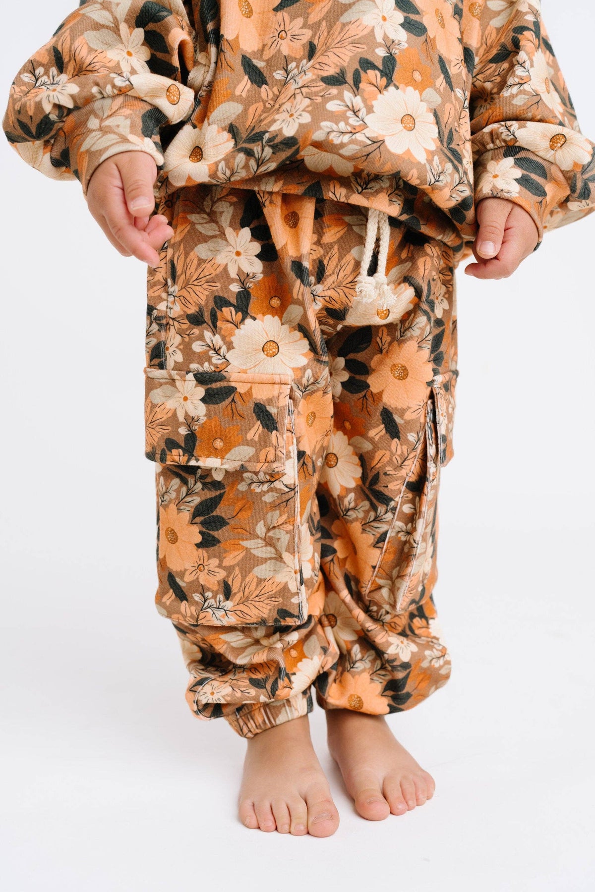 Autumn Bloom Cargo Hoodie Set