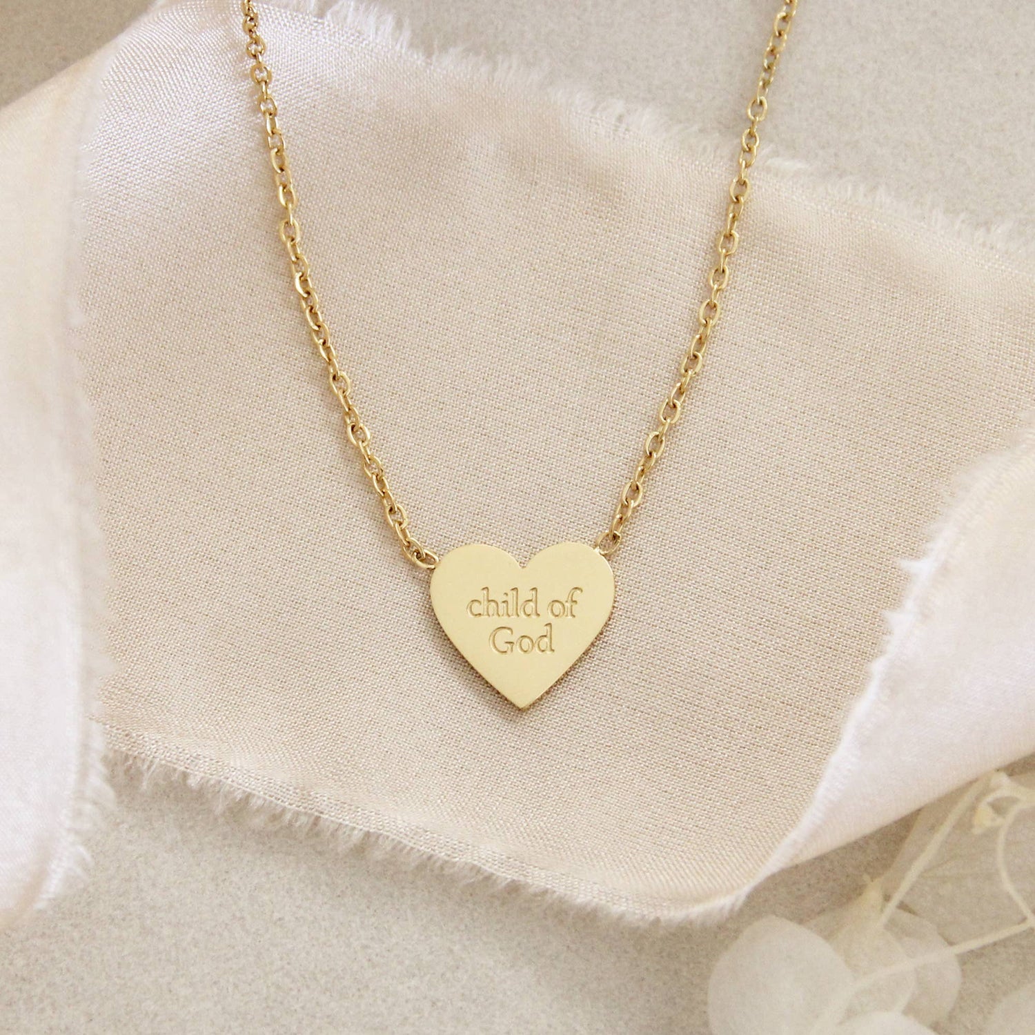 Child of God Chosen Heart Necklace, Ephesians 1:4-5 - Savedra James