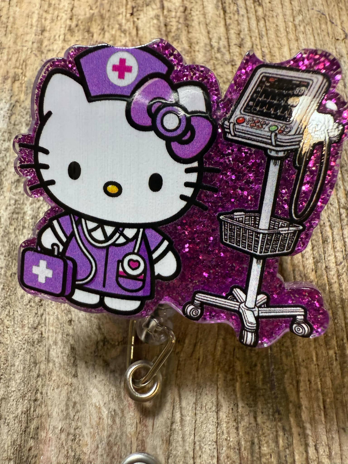 Badge Reel Nurse Kitty