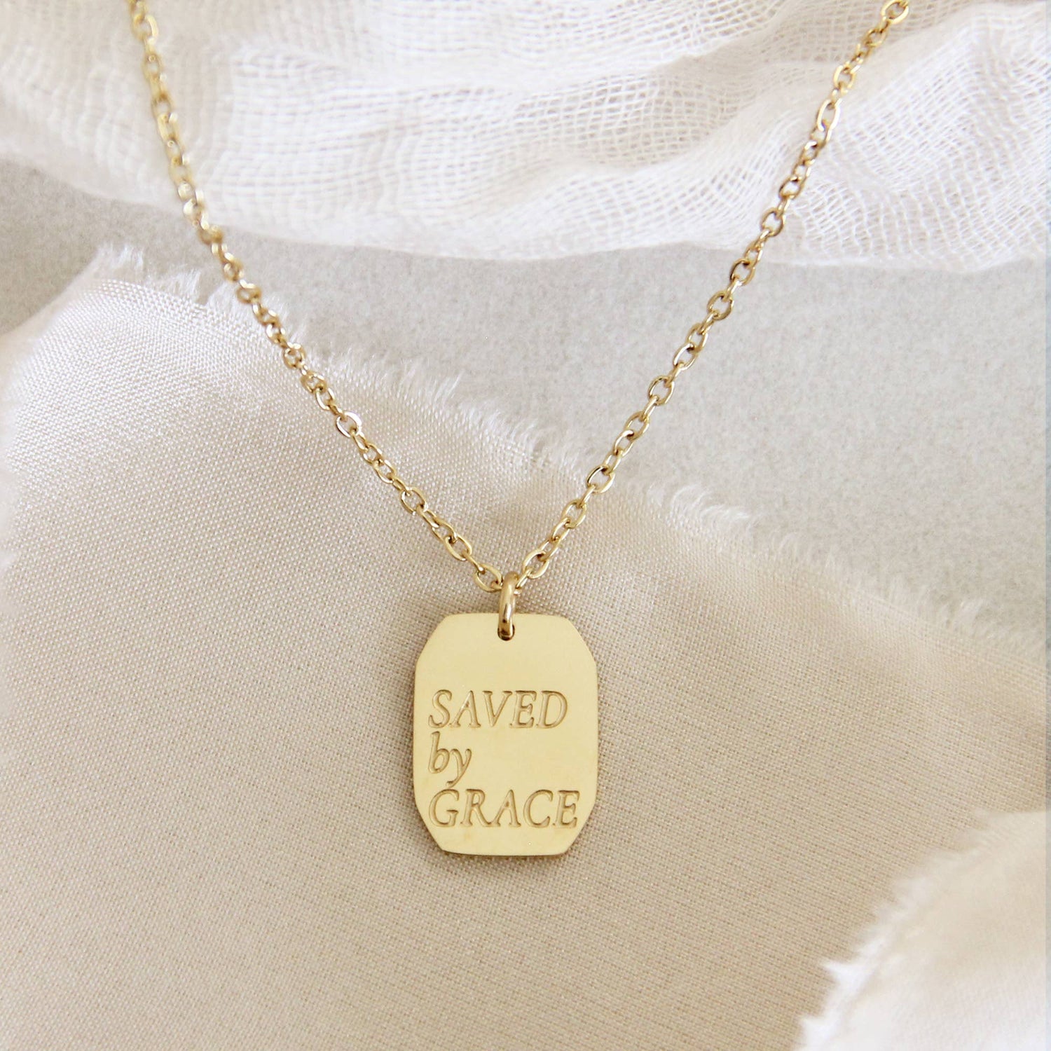 Saved by Grace Necklace, Ephesians 2:8 - Savedra James