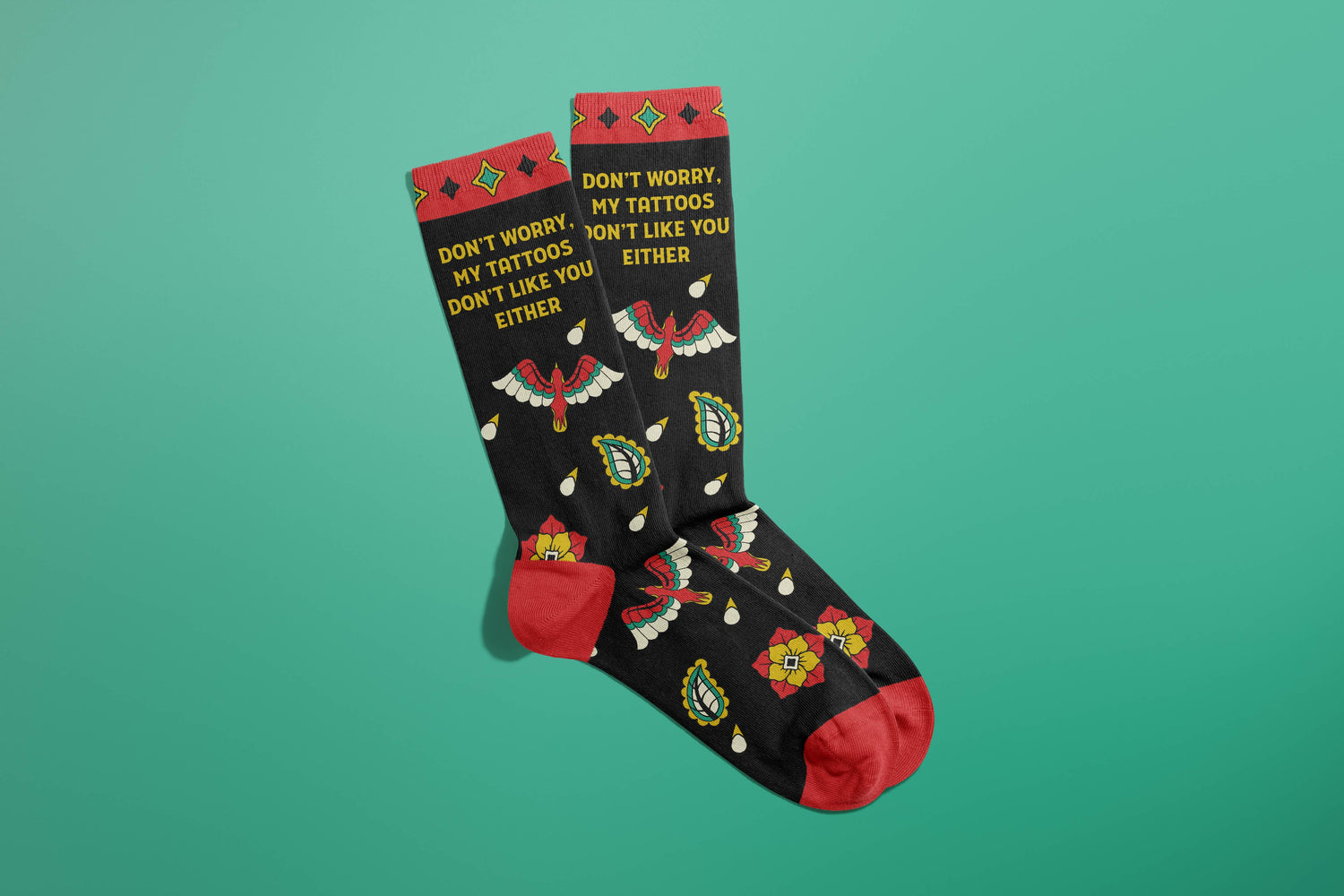Tattoos Don't Like You Either Socks (stocking stuffer