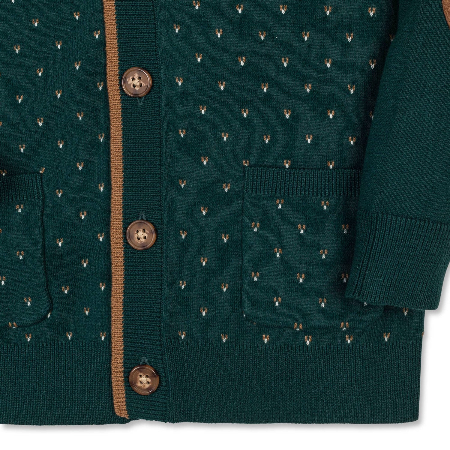 Organic Tipped Cardigan with Elbow Patches