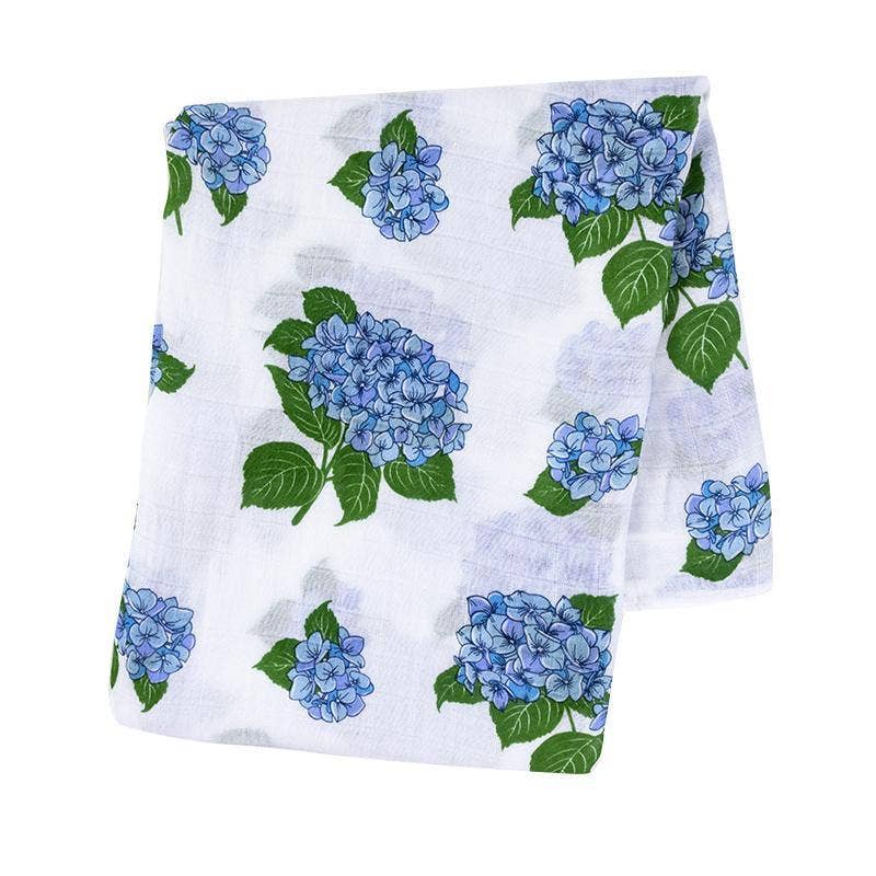Hydrangeas Baby Muslin Swaddle Receiving Blanket - Savedra James